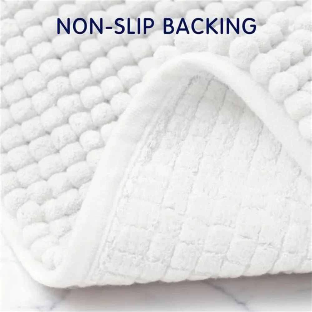 Chenille Bath Rug Soft Plush Absorbent Quick Dry Machine Washable Shower Mat